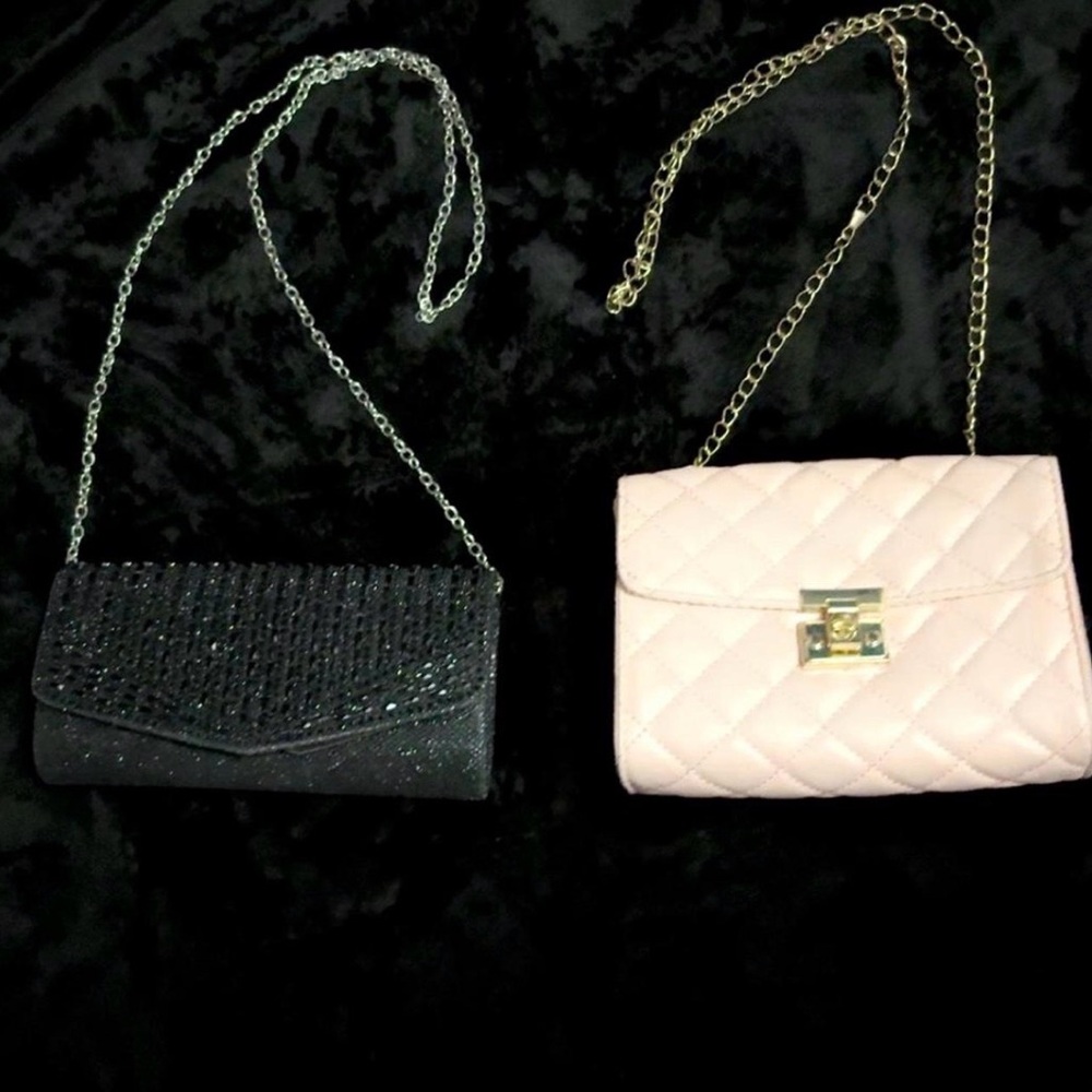 Elegant Black and Pink Quilted Women's Bags